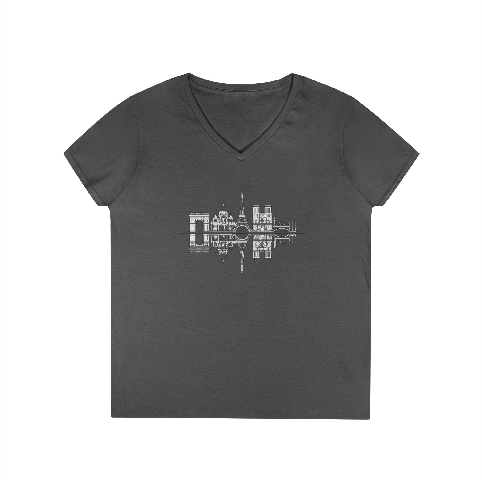 Paris Skyline V-Neck T-Shirt