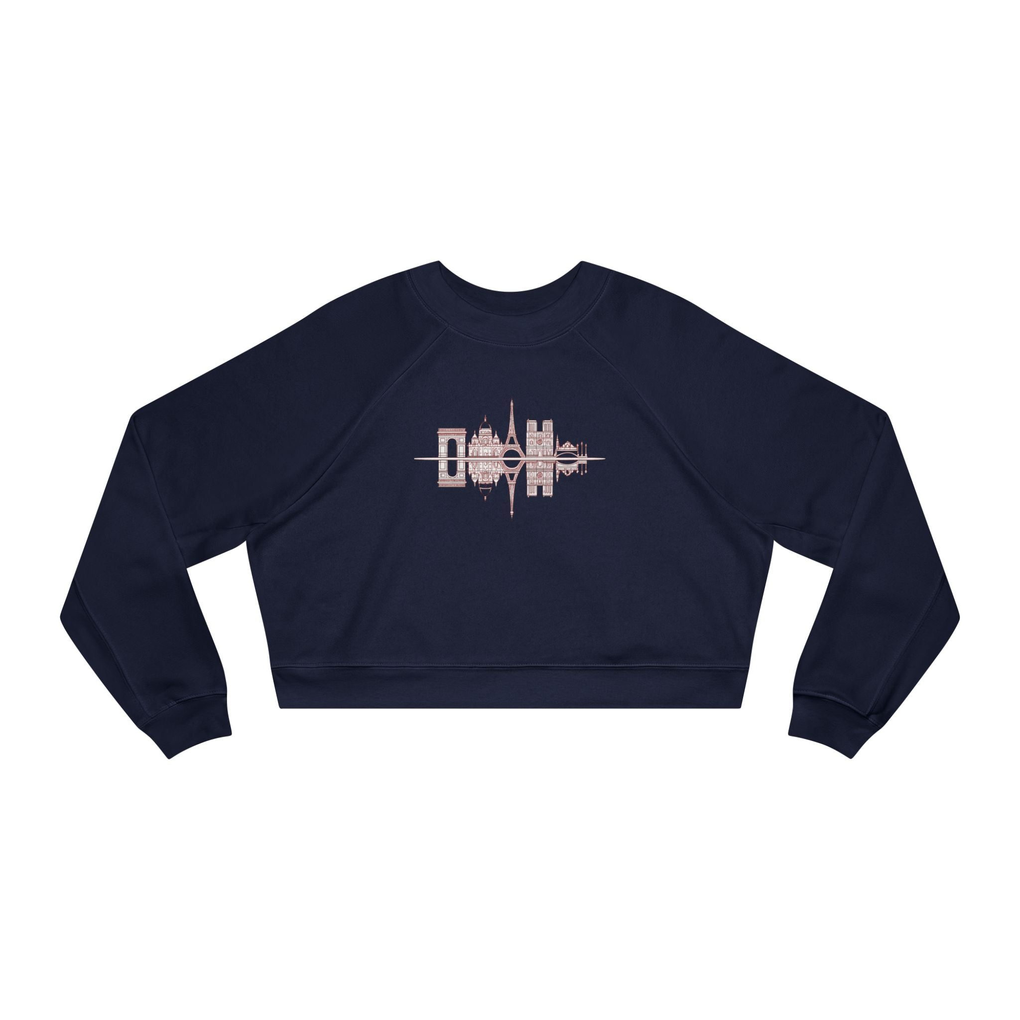 Cropped Pullover — 'PARIS' Soundwave Graphic Women's Fleece
