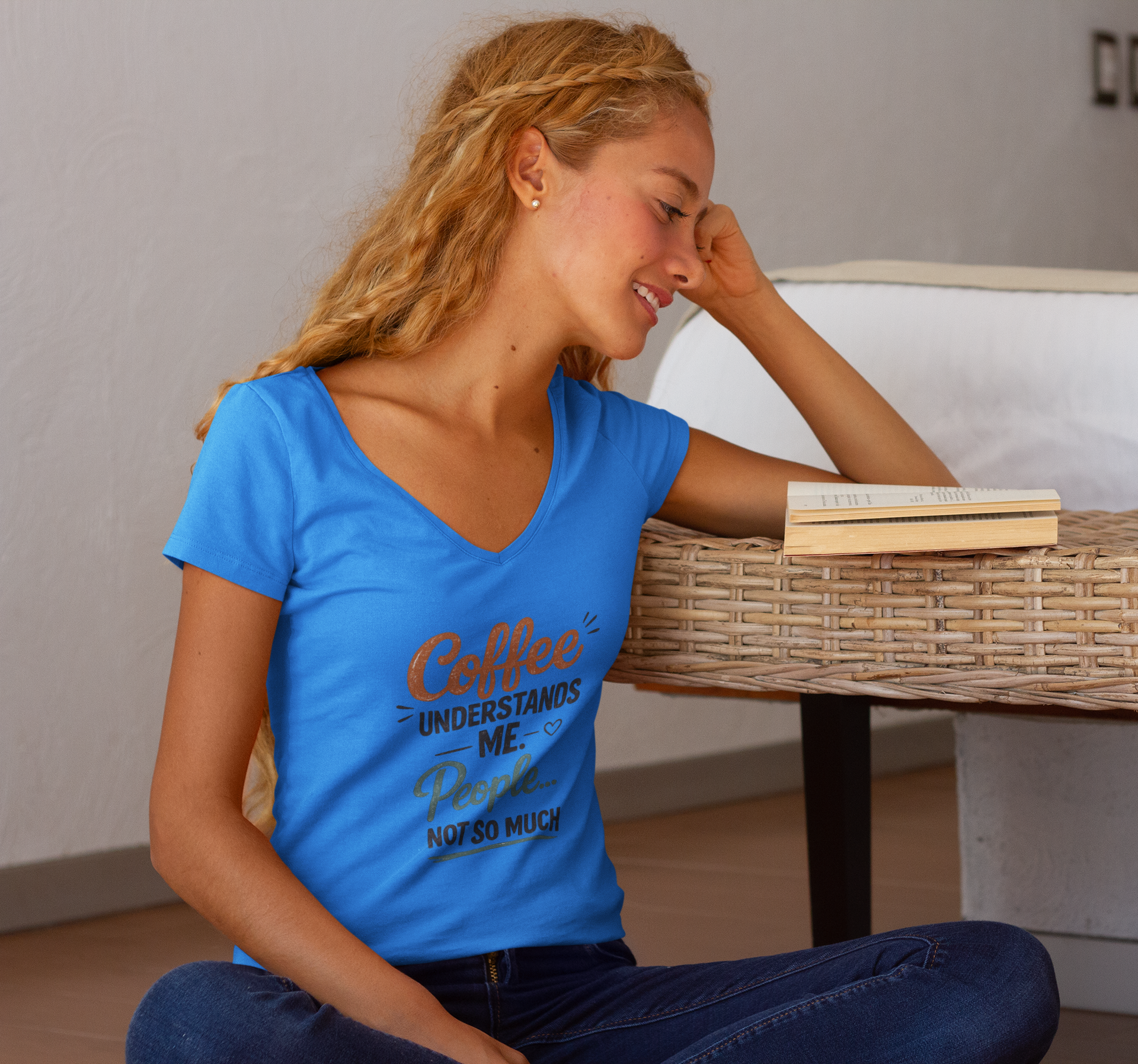 Coffee Understands Me Ladies' V-Neck Tee
